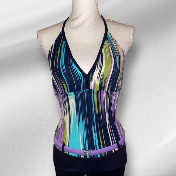 Esbra Acapulco Unitalla Vintage Swimsuit Blu/Mlt SZ SM - Picture 1 of 5